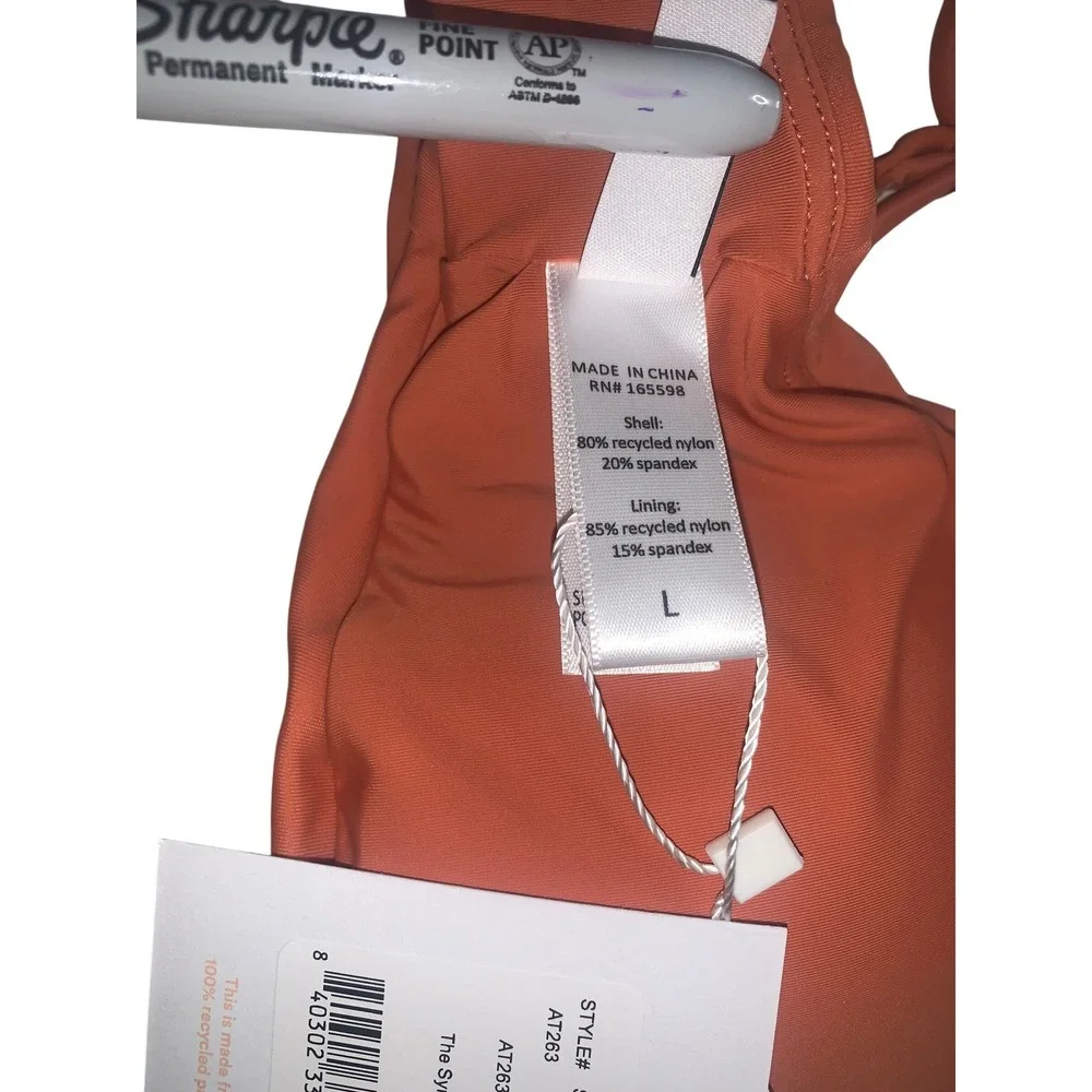 NEW Andie Swim The Symi Bikini‎ Top Cedar Orange AT263-CEDR Womens Large